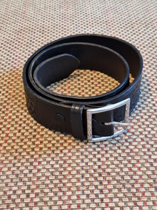 Dutyman Other - Dutyyman Men's Black Full Grain Leather Black Belt with Silver Buckle